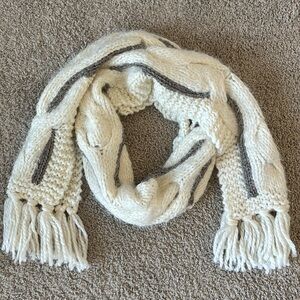 LOFT Winter Long Scarf Cream Taupe Color